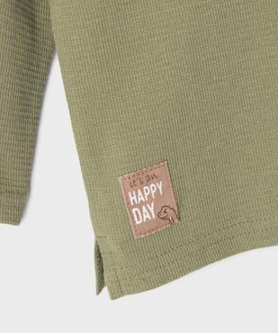 Tee-shirt manches longues en maille nid d’abeille bébé garçon vue2 - GEMO 4G BEBE - GEMO