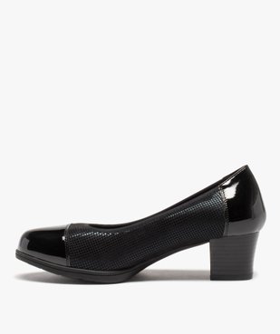 Escarpins confort femme à talon et bout vernis vue3 - GEMO (CONFORT) - GEMO