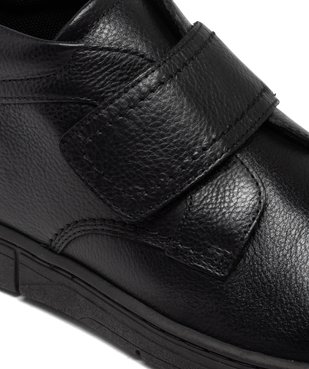 Boots homme confort en cuir uni et à scratch large vue6 - GEMO (CONFORT) - GEMO