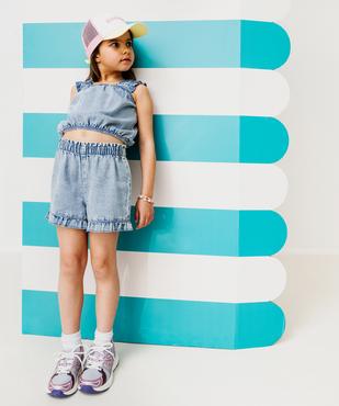 Short en jean à volants avec taille ajustable fille vue5 - GEMO (ENFANT) - GEMO
