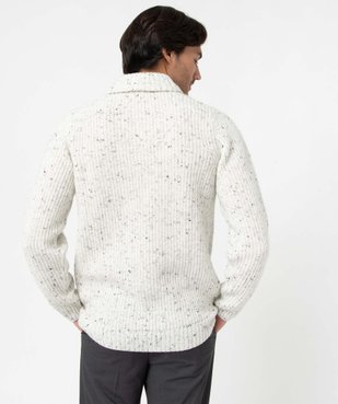 Pull homme à col châle contenant de la laine vue3 - GEMO (HOMME) - GEMO