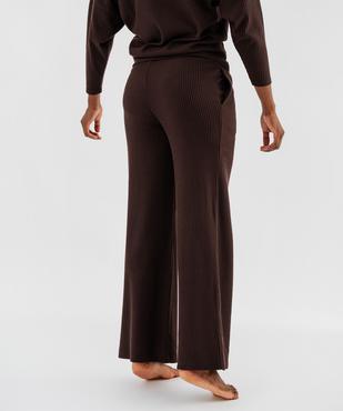 Pantalon de pyjama en maille côtelée extensible à taille élastiquée femme vue3 - GEMO 4G FEMME - GEMO