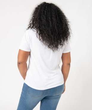 Tee-shirt femme grande taille avec col V vue3 - GEMO (G TAILLE) - GEMO