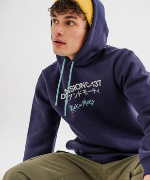 Sweat à capuche en molleton imprimé devant et dos homme - Rick & Morty vue1 - RICK ET MORTY - GEMO