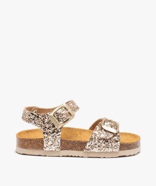 Sandales fille à brides à boucle pailletées et semelle liège vue1 - GEMO (ENFANT) - GEMO