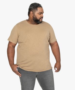 Tee-shirt homme grande taille à manches courtes et col roulotté vue1 - GEMO (HOMME) - GEMO