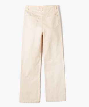 Pantalon fille en toile coupe large à taille haute vue3 - GEMO (JUNIOR) - GEMO