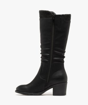 Bottes doublure chaude avec empiècement tricoté sur la tige femme vue3 - GEMO(URBAIN) - GEMO