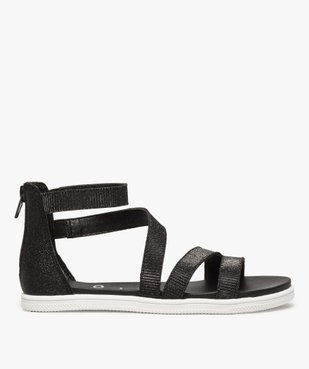Sandales fille semi-montantes à lanières brillantes vue1 - GEMO (ENFANT) - GEMO