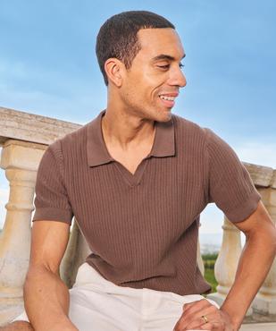 Polo à manches courtes en maille fantaisie homme vue6 - GEMO (HOMME) - GEMO