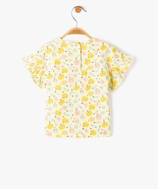 Tee-shirt bébé fille imprimé à manches courtes volantées vue4 - GEMO(BEBE DEBT) - GEMO