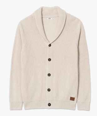 Gilet homme avec grand col en maille côtelée vue4 - GEMO (HOMME) - GEMO