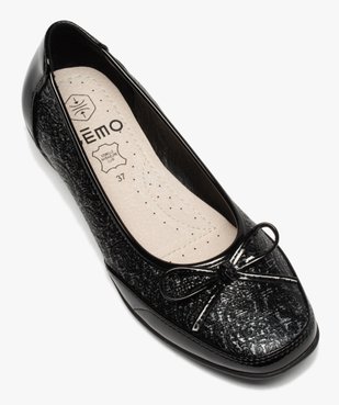 Ballerines femme à détails vernis et semelle intérieure cuir vue5 - GEMO(URBAIN) - GEMO