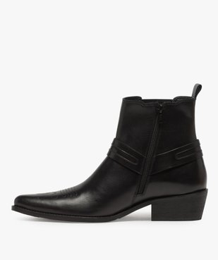 Boots homme unis zippés style santiags vue3 - GEMO(URBAIN) - GEMO