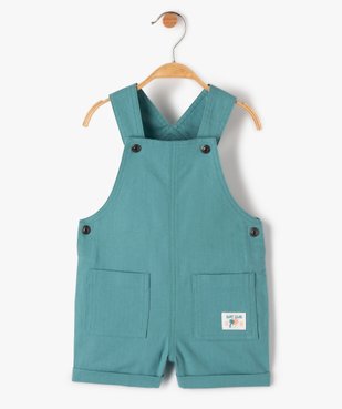 Salopette bébé garçon courte à revers vue1 - GEMO(BEBE DEBT) - GEMO