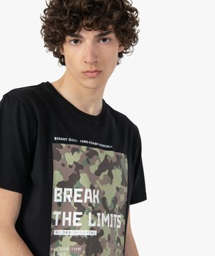Tee-shirt homme manches courtes à motif camouflage vue2 - GEMO (HOMME) - GEMO