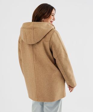 Manteau mi-long zippé à capuche fourrée femme grande taille vue3 - GEMO 4G GT - GEMO