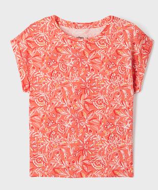 Tee-shirt manches courtes imprimé fille vue1 - GEMO 4G FILLE - GEMO