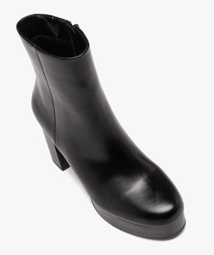 Boots femme unies à talon carré et semelle plateforme vue5 - GEMO(URBAIN) - GEMO