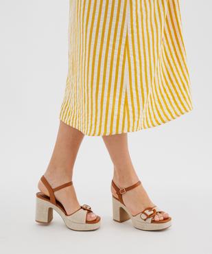 Sandales à talon large et semelle plateforme femme vue1 - FOLLOW ME - GEMO