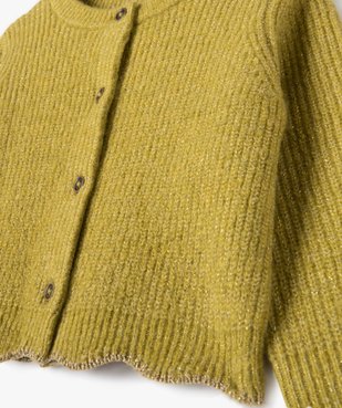 Gilet en grosse maille pailletée et finition fantaisie bébé fille vue2 - GEMO(BEBE DEBT) - GEMO