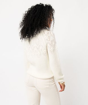Pull à maille fantaisie et ajourée femme vue3 - GEMO(FEMME PAP) - GEMO