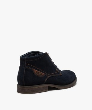 Boots homme unis à lacets dessus en cuir velours vue4 - Nikesneakers(URBAIN) - Nikesneakers