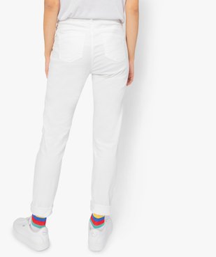 Pantalon femme en toile coupe slim 5 poches vue3 - GEMO (JEAN) - GEMO