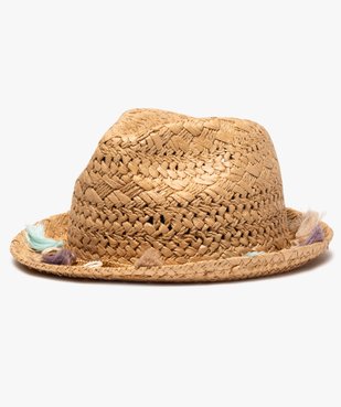 Chapeau femme en paille avec pompons et coquillages vue1 - GEMO (ACCESS) - GEMO