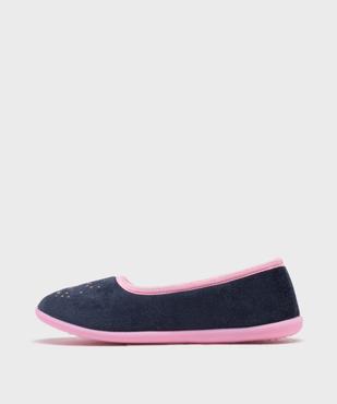 Chaussons enveloppants en velours avec motif pailleté fille vue3 - GEMO 4G FILLE - GEMO