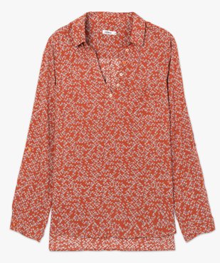 Blouse femme fluide à motifs et col v à boutons vue4 - GEMO(FEMME PAP) - GEMO
