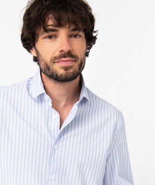 Chemise homme rayée à manches longues vue2 - GEMO (HOMME) - GEMO