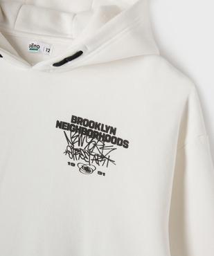 Sweat à capuche avec inscriptions urbaines garçon vue7 - GEMO 4G GARCON - GEMO