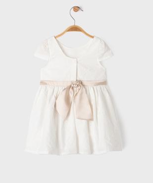 Robe de cérémonie brodée avec ceinture en satin bébé fille vue3 - GEMO(BEBE DEBT) - GEMO