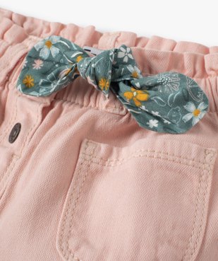 Pantalon bébé fille avec petit nœud bandana vue3 - GEMO(BEBE DEBT) - GEMO
