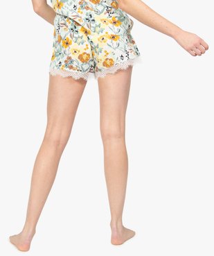 Bas de pyjama femme à motifs fleuris et dentelle vue3 - GEMO(HOMWR FEM) - GEMO