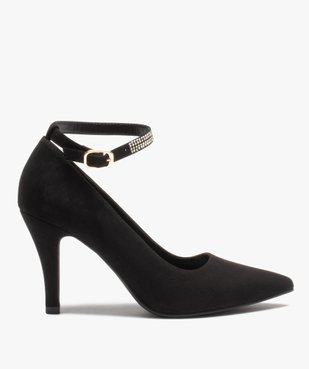 Escarpins femme unis à talon aiguille et bride strass vue1 - GEMO(URBAIN) - GEMO