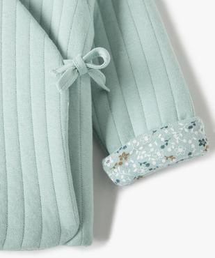 Gilet bébé matelassé fermeture cache-cœur doublure fleurie - LuluCastagnette vue3 - LULUCASTAGNETTE - GEMO