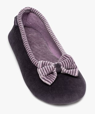 Chausson femme ballerines à nœud décoratif - Isotoner vue5 - ISOTONER - GEMO