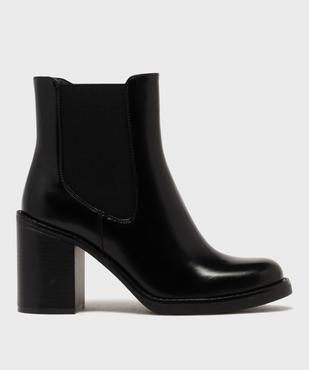 Boots Chelsea à talon et bout rond femme - Follow Me vue1 - FOLLOW ME - GEMO