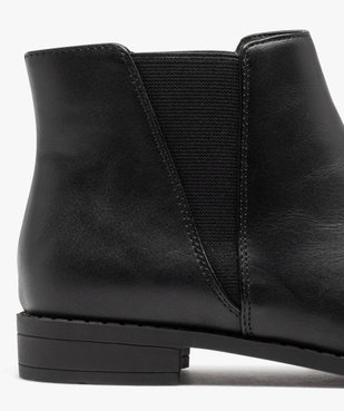 Boots Chelsea unies à talon plat femme vue6 - 1E PRIX BY GEMO - GEMO