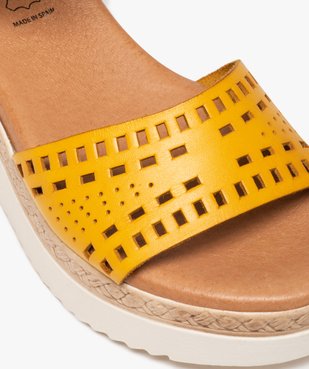Sandales femme compensées dessus ajouré vue6 - GEMO(URBAIN) - GEMO