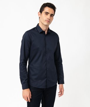 Chemise homme unie coupe slim en coton stretch vue1 - GEMO 4G HOMME - GEMO
