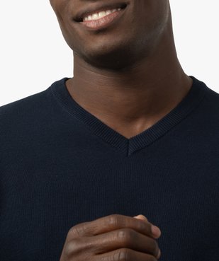 Pull homme à col V 100% coton biologique vue2 - GEMO C4G HOMME - GEMO