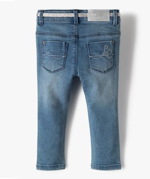 Jean bébé fille slim avec ceinture pailletée - Lulu Castagnette vue3 - LULUCASTAGNETTE - GEMO
