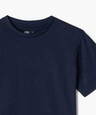 Tee-shirt à manches courtes uni garçon vue5 - GEMO (JUNIOR) - GEMO