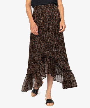 Jupe femme plissée longueur cheville avec volants dans le bas vue1 - Nikesneakers(FEMME PAP) - Nikesneakers
