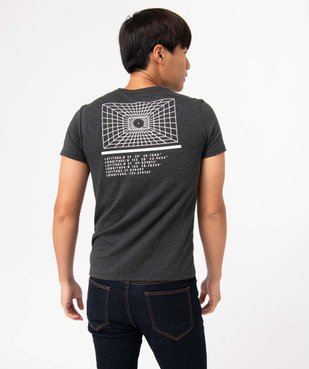 Tee-shirt homme à manches courtes avec motif futuriste vue3 - GEMO (HOMME) - GEMO