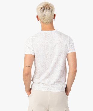 Tee-shirt homme à manches courtes et motif all over vue3 - GEMO (HOMME) - GEMO