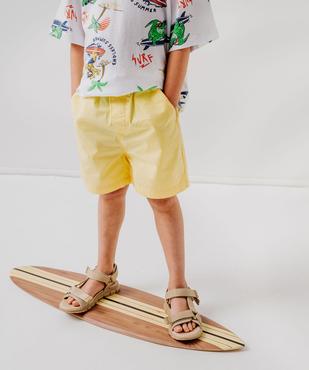 Bermuda en coton léger à taille élastique garçon vue1 - GEMO (ENFANT) - GEMO